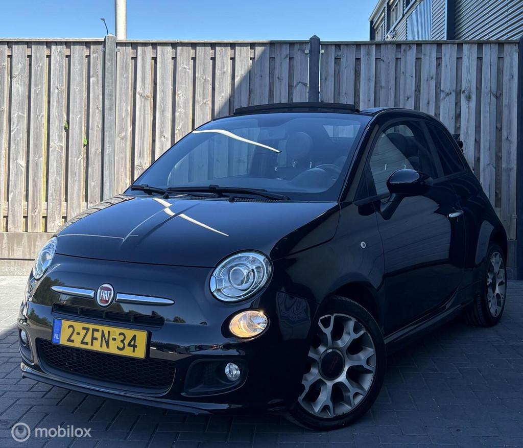 Fiat 500 0.9 TwinAir Turbo 500S/AIRCO/NAP/PDC/LMV/CABRIO/, Zwart, Bedrijf, Handgeschakeld, 26 km/l