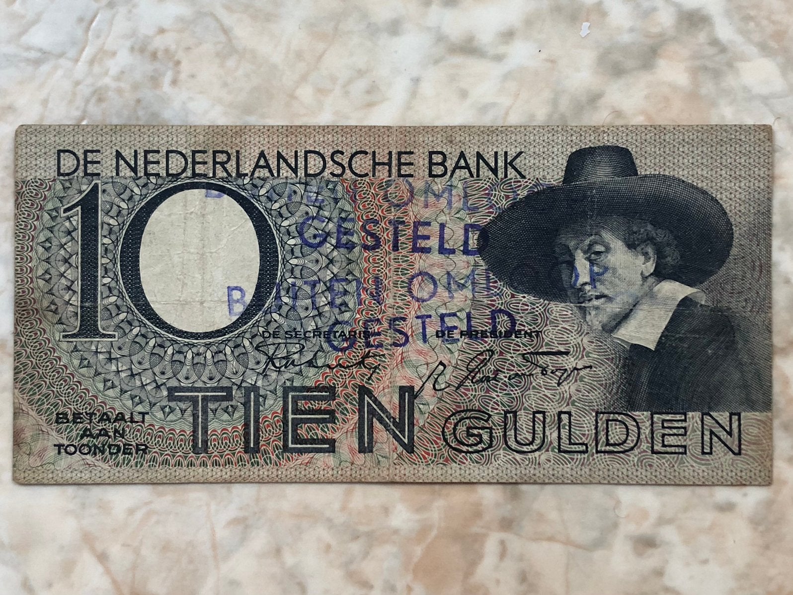 10 gulden 3 februari 1944, Staalmeester, Buiten omloop., Postzegels en Munten, Bankbiljetten | Nederland, Verzenden, 10 gulden