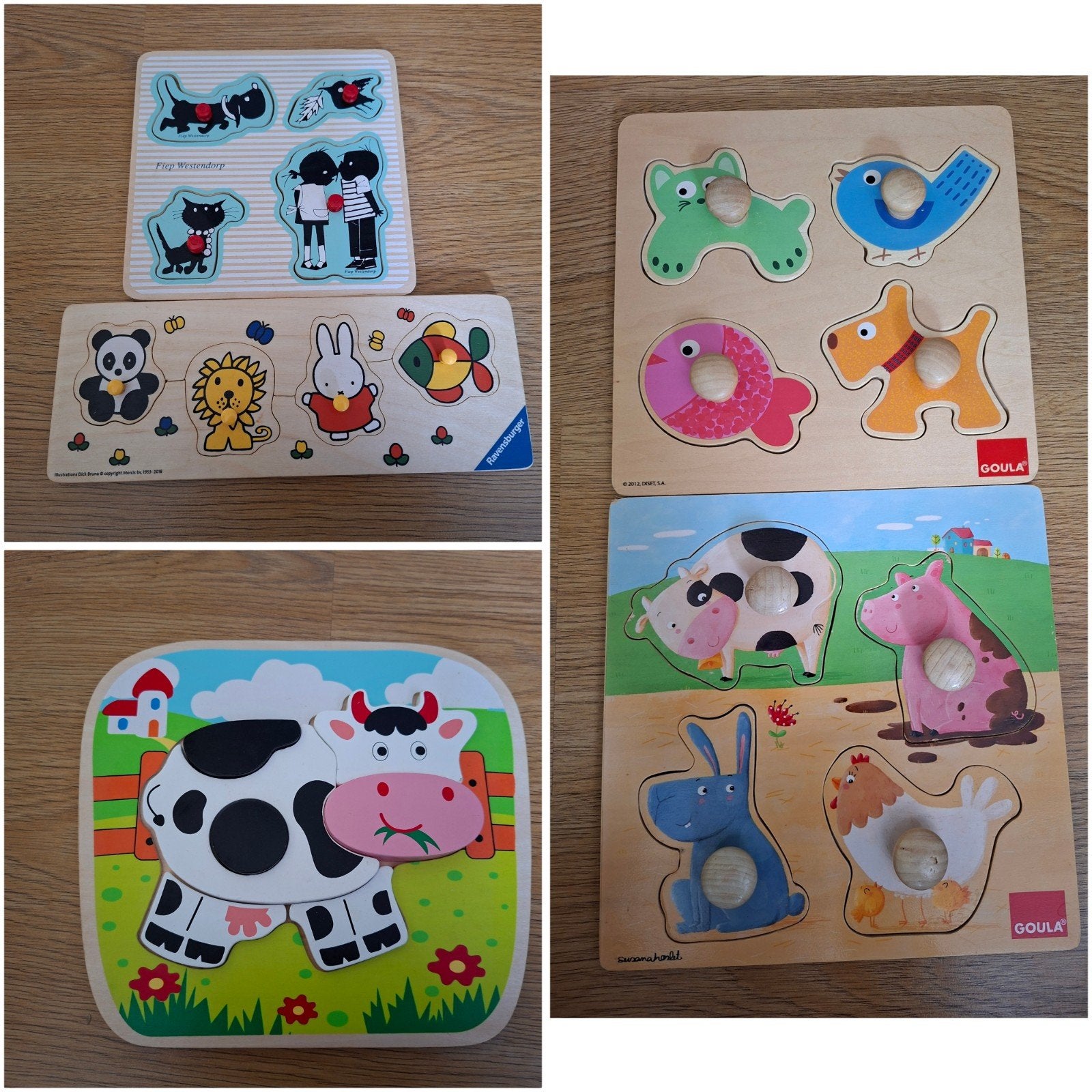 Kinderpuzzels, Ophalen, Minder dan 10 stukjes, 6 maanden tot 2 jaar, Van hout