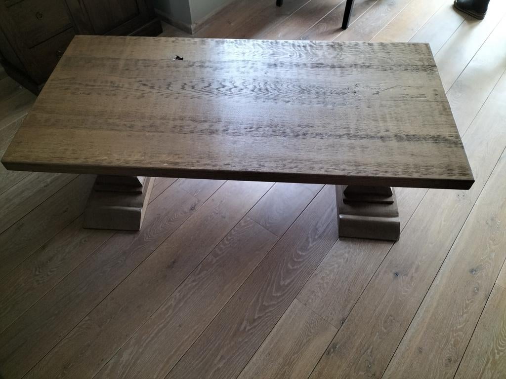 Mooie massieve eiken salontafel, Huis en Inrichting, Tafels | Salontafels, Ophalen, 100 tot 150 cm, 50 tot 100 cm, Zo goed als nieuw