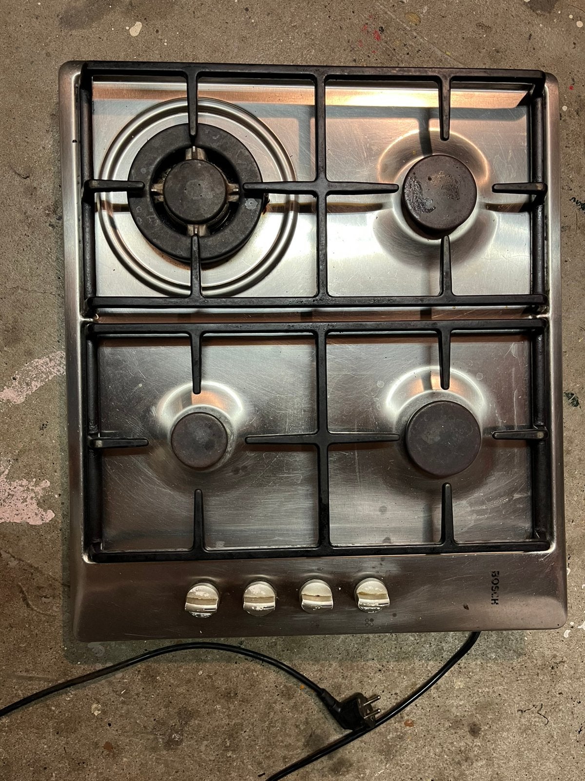 Bosch gaskookplaat met wokbrander, Ophalen, Gebruikt, 4 kookzones, Inbouw