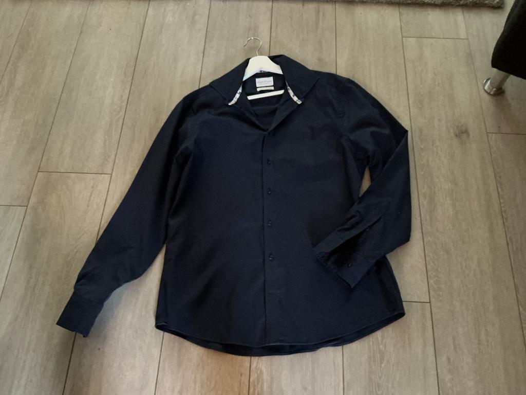 Overhemd blouse, Ophalen of Verzenden, Gedragen, Blauw, Halswijdte 43/44 (XL)