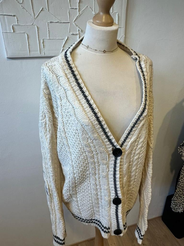 Taylor Swift Cardigan - Folklore Era, Maat 38/40 (M), Wit, Ophalen of Verzenden, Zo goed als nieuw