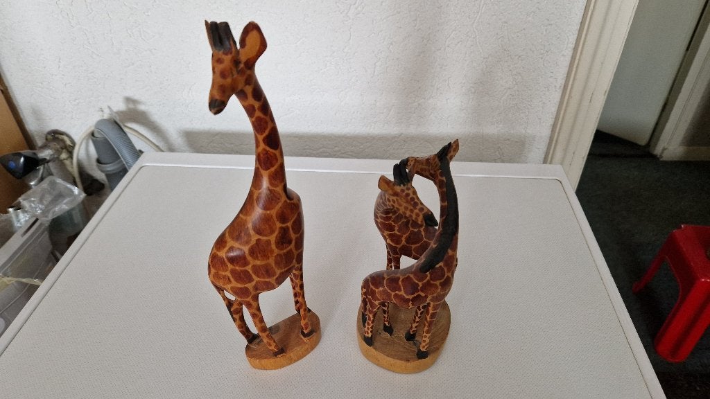 houten giraffen beeldjes, Ophalen of Verzenden, Zo goed als nieuw, Dier