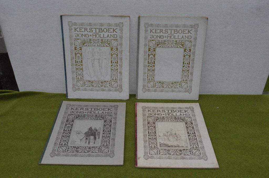 4 antieke kerstboeken voor Jong Holland 4 delen uit 1913/`16, Diversen, Ophalen of Verzenden, Gebruikt