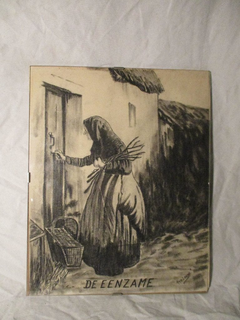 tekening de eenzame A.vd Louw, Ophalen of Verzenden