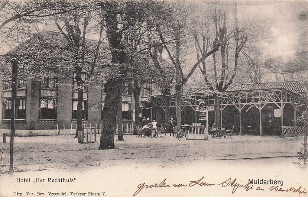 703-188-025 Hotel Het Rechthuis Muiderberg, Verzamelen, Ansichtkaarten | Nederland, Noord-Holland, Voor 1920, Verzenden