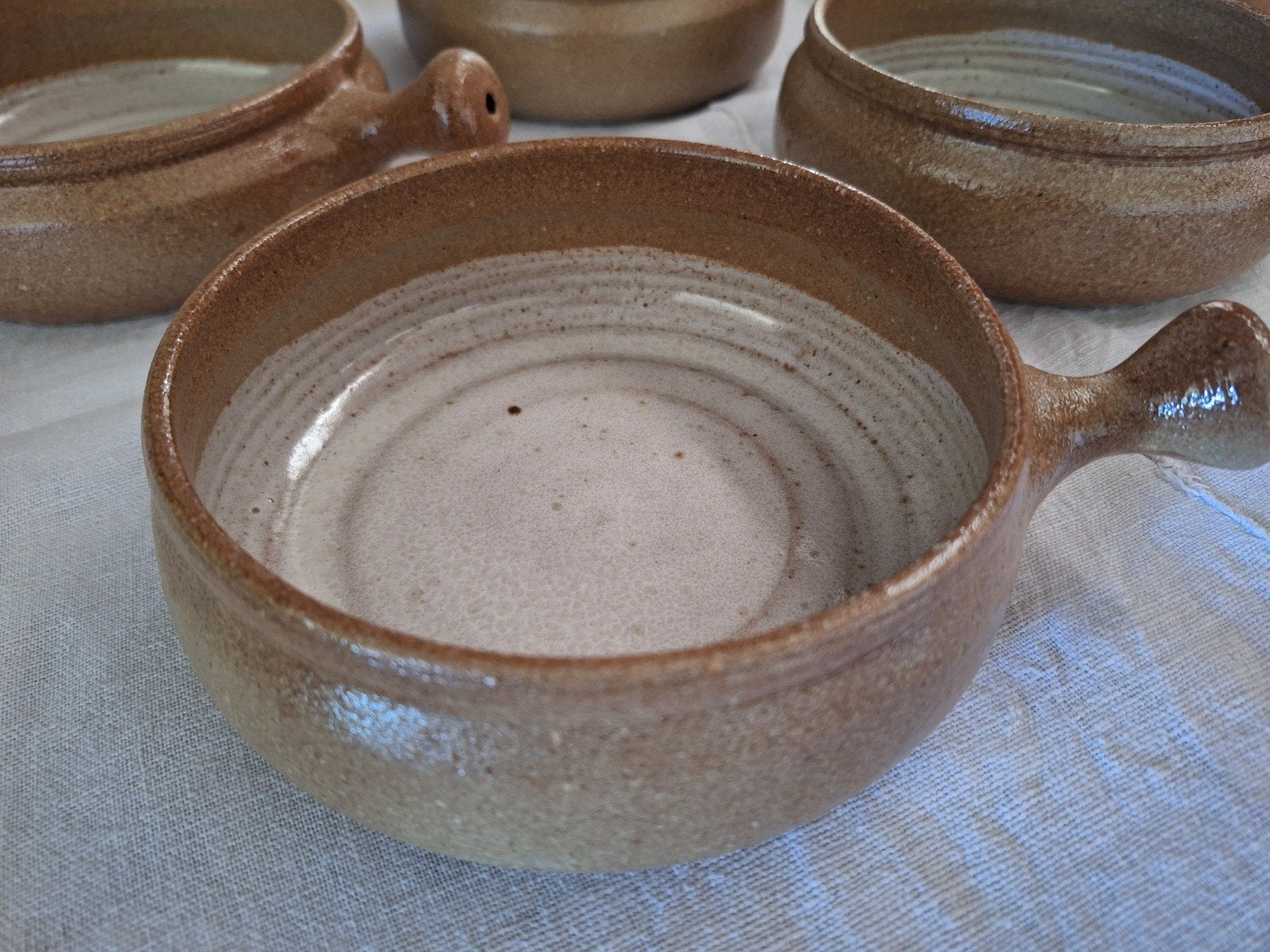 Handgemaakte vintage ovenschaaltjes en pot, Ophalen, Keramiek, Overige typen, Vintage