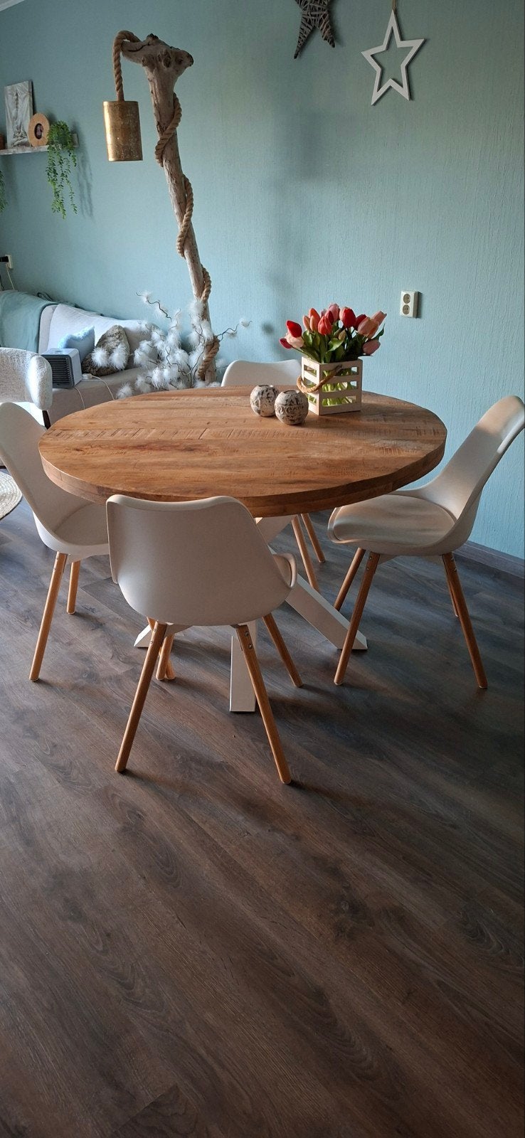 6 eetkamerstoelen, Kastrup Jysk, 5+1 gratis, Huis en Inrichting, Wit, Scandinavisch, Zo goed als nieuw, Vijf, Zes of meer stoelen
