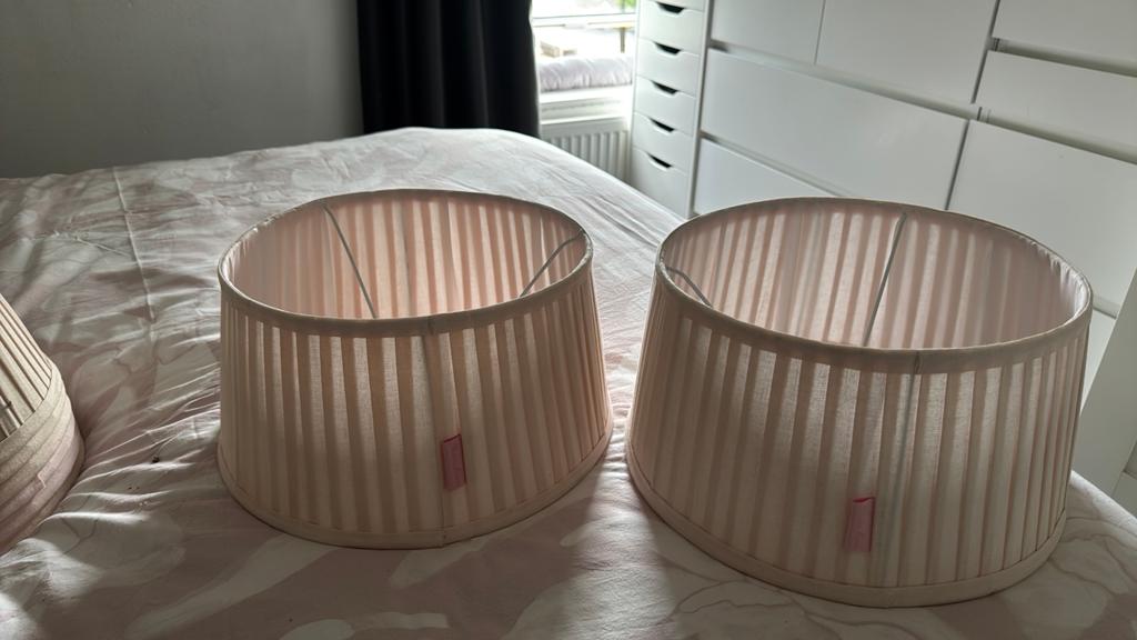 Rivièra maison kappen licht roze 2 x, Gebruikt, Overige kleuren, 25 tot 50 cm, Rond