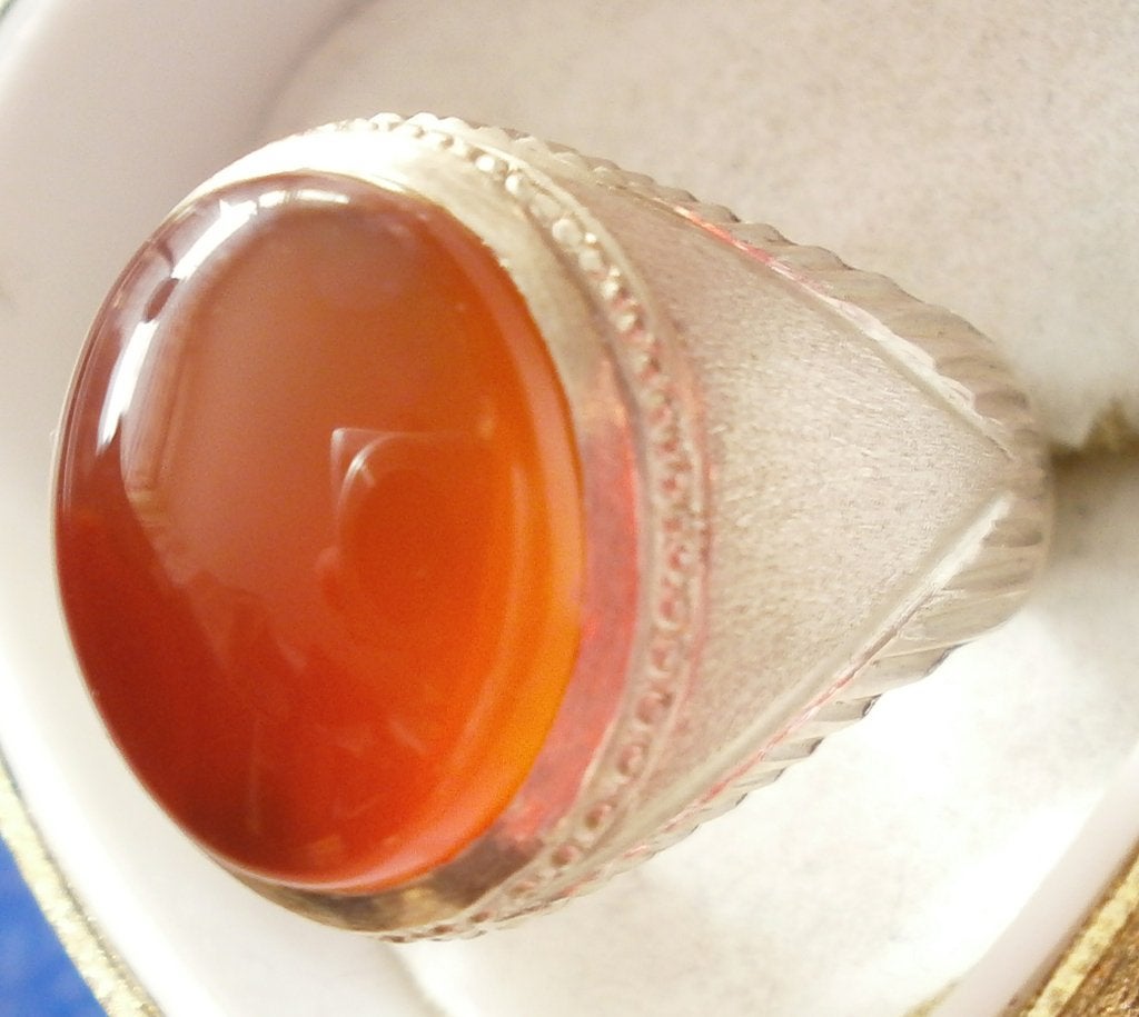 Circa 1970 Agaat zilver 950ring excellent kwaliteit maat19,7, Ophalen, 19 tot 20, Zo goed als nieuw, Dame of Heer