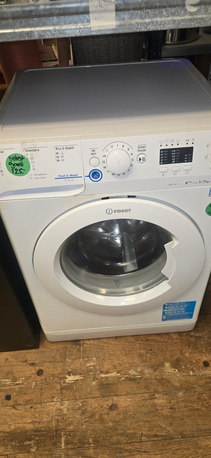 zgan Indesit 7Kg wasmachine A+++ met garantie+++, Witgoed en Apparatuur, Ophalen, Minder dan 85 cm, Zo goed als nieuw, 1200 tot 1600 toeren