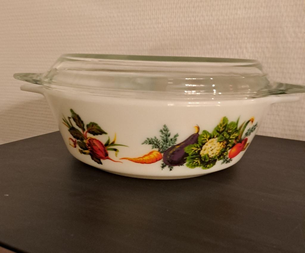 Vintage vuurvaste ovenschaal, Ophalen of Verzenden, Zo goed als nieuw, Meerkleurig, Glas