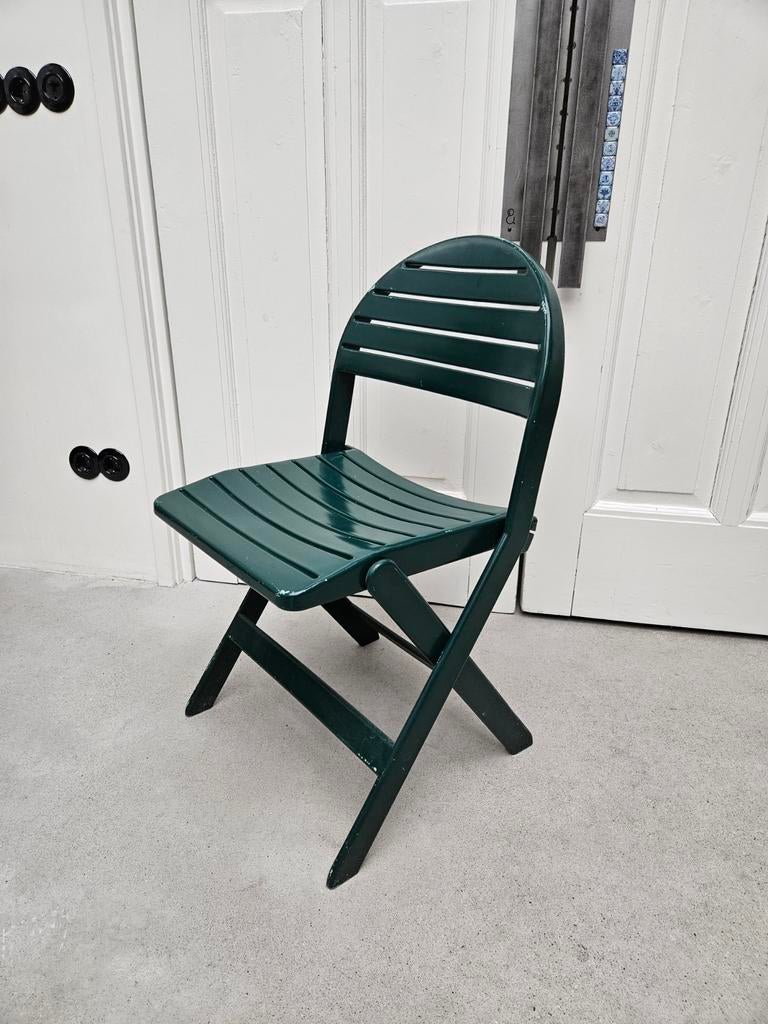 Vintage IKEA Niels Gammelgaard retro tuinstoel groen, Ophalen of Verzenden, Gebruikt, Metaal, Inklapbaar
