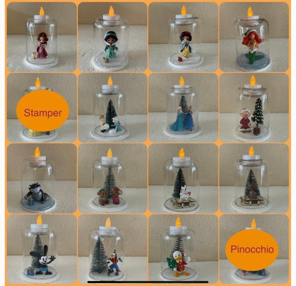 waxine theelicht houders met Disney figuren, Verzamelen, Disney, Ophalen of Verzenden, Overige figuren, Zo goed als nieuw, Beeldje of Figuurtje
