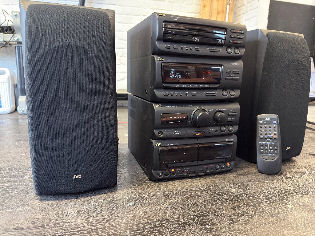 JVC Stereo Set met CD-wisselaar, Cassettedeck en Speakers, Audio, Tv en Foto, Stereo-sets, Ophalen, Gebruikt, JVC, Losse componenten