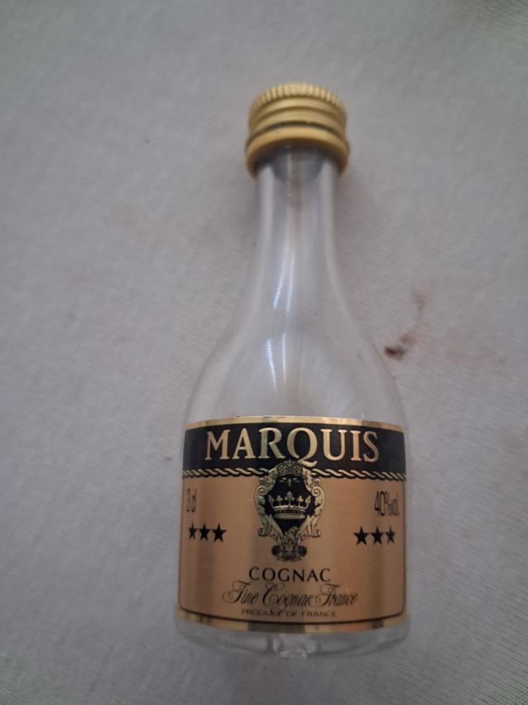 Marquis Cognac Miniatuurflesje - Leeg, Ophalen of Verzenden, Gebruikt, Frankrijk, Overige typen