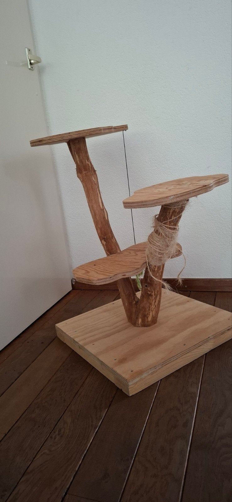 Handgemaakte Boomstam Krabpaal / Klimboom van Natuurhout, Dieren en Toebehoren, Ophalen, Krabpaal
