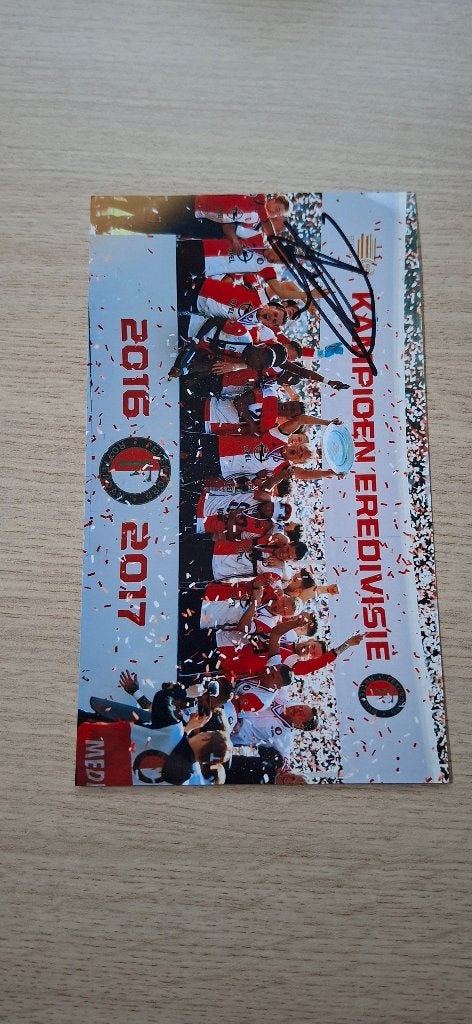 Foto met handtekening; Dirk Kuyt # Feyenoord Rotterdam, Verzamelen, Ophalen of Verzenden, Nieuw, Feyenoord, Overige typen