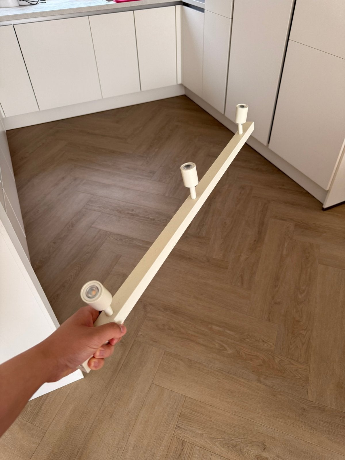 IKEA Bave Spot led-plafondrail Wit 3 Spots, Ophalen, Zo goed als nieuw
