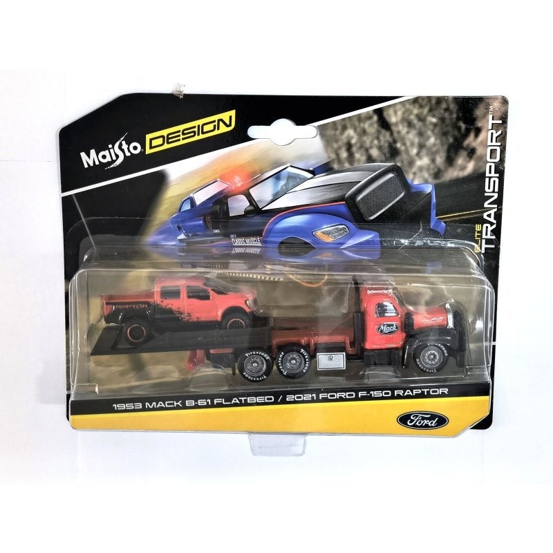 Maisto 1953 Mack B-61 Flatbed & 2021 Ford F-150 Raptor 1:64, Info@geerligsdejong.com, Transportweg 9  ⠀ ⠀7007 CL ⠀DOETINCHEM  ⠀ ⠀Nederland