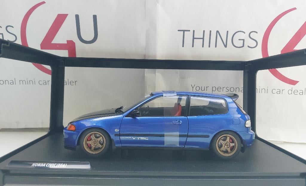 Solido 1:18 Honda Civic EG6 1991 blauw metallic/matt zwart, Hobby en Vrije tijd, Ophalen of Verzenden, Nieuw, Auto, Solido