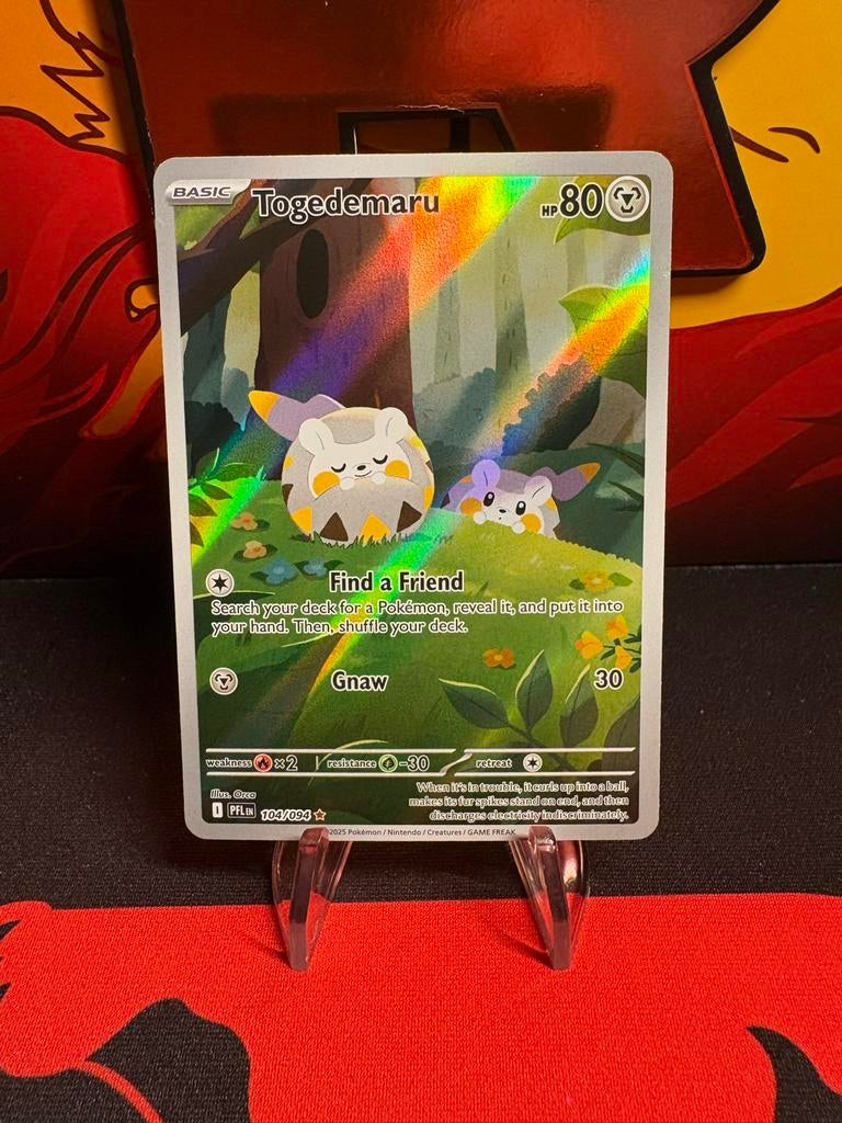 Togedemaru 104/094 PFLEN Pokémon Kaart Foil, Ophalen of Verzenden, Zo goed als nieuw, Losse kaart, Foil