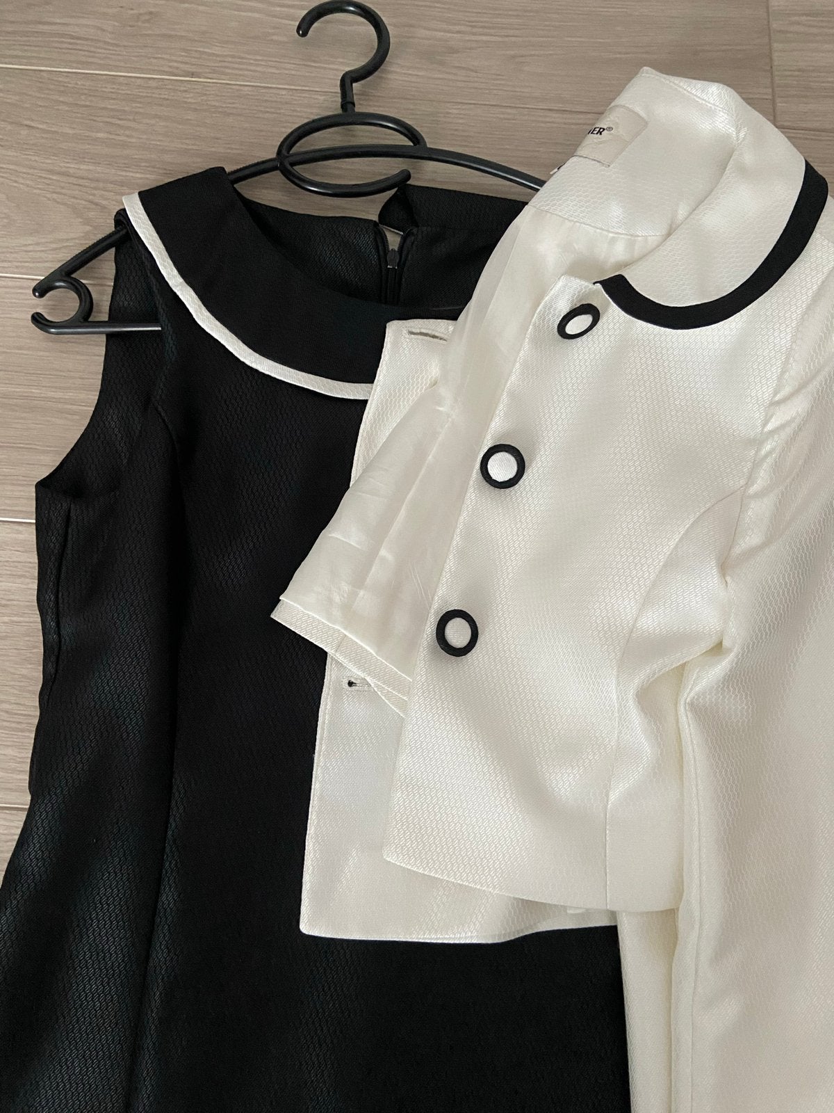 Elegant Zwart-Wit Jurk met Jasje - Maat 38/40 (M), Kleding | Dames, Gelegenheidskleding, Overige typen, Zwart, Zo goed als nieuw