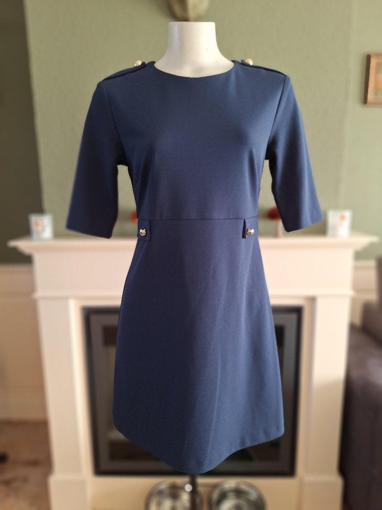 Rinascimento blauw zakelijk jurk M 38, Maat 38/40 (M), Rinascimento, Zo goed als nieuw, Boven de knie