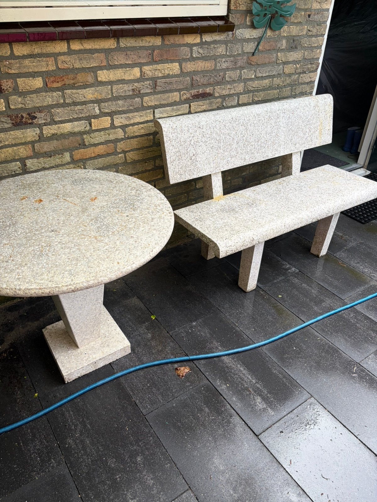 Tuinset van steen graniet marmer, Tuin en Terras, Ophalen, Zo goed als nieuw, Overige materialen