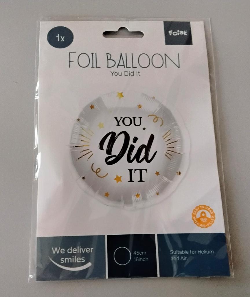 Folieballon: you did it - nieuw, Ophalen of Verzenden, Nieuw, Versiering, Overige