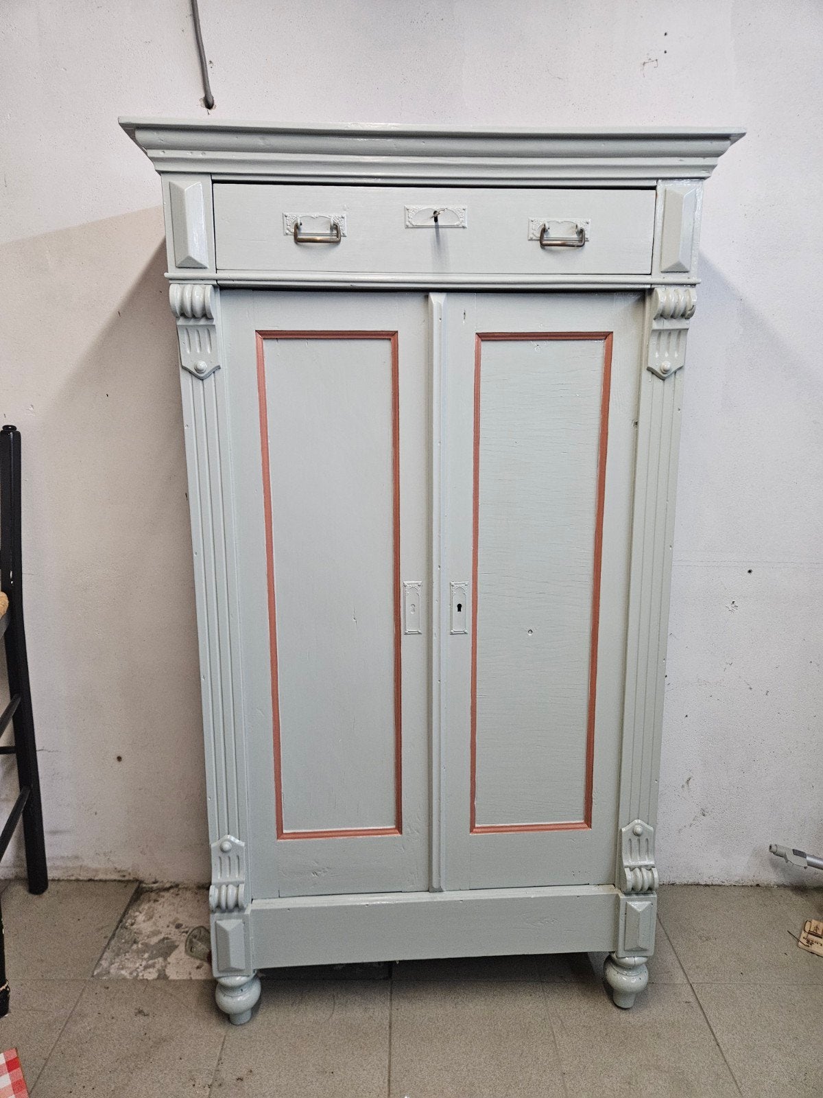 Mooie brocante opberg kast met schappen, lade Kast Oude kast, Ophalen, Gebruikt