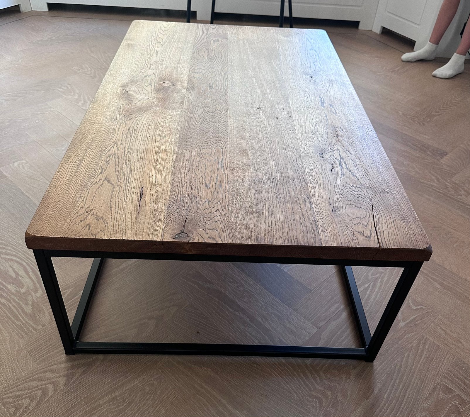 Table du Sud massief eiken salontafel, Ophalen, 100 tot 150 cm, 50 tot 100 cm, Zo goed als nieuw