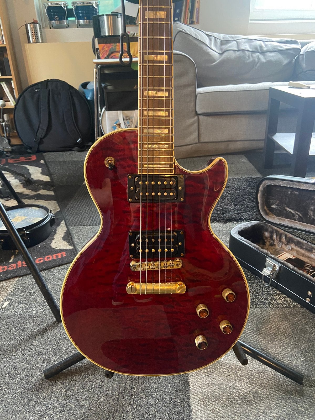 Epiphone Les Paul Custom Plus Prophecy GX - Black Cherry, Ophalen, Zo goed als nieuw, Solid body, Epiphone