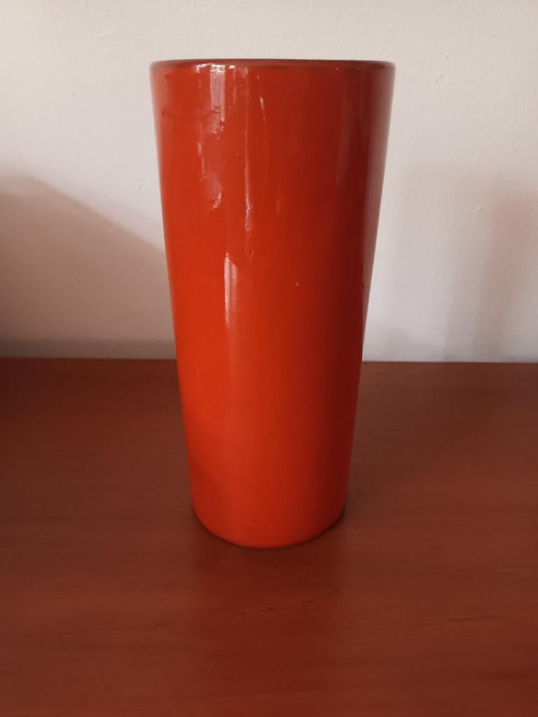 Oranje cylinder vaas, Ophalen of Verzenden