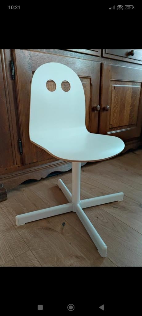 Ikea bureaustoel / kinderstoel wit, Huis en Inrichting, Stoelen, Ophalen, Gebruikt, Hout, Modern, Scandinavisch
