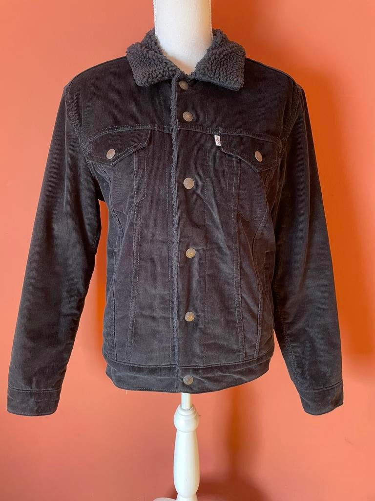 Levi’s zwarte teddy jas maat 36/38, Verzenden, Zo goed als nieuw, Maat 36 (S), Zwart