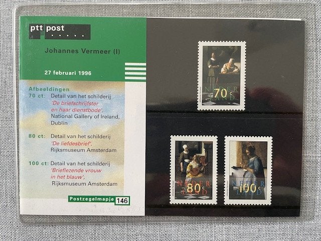 Postzegelmapje PZM146 Johannes Vermeer 1996 Postfris, Postzegels en Munten, Ophalen of Verzenden, Postfris, Overige thema's