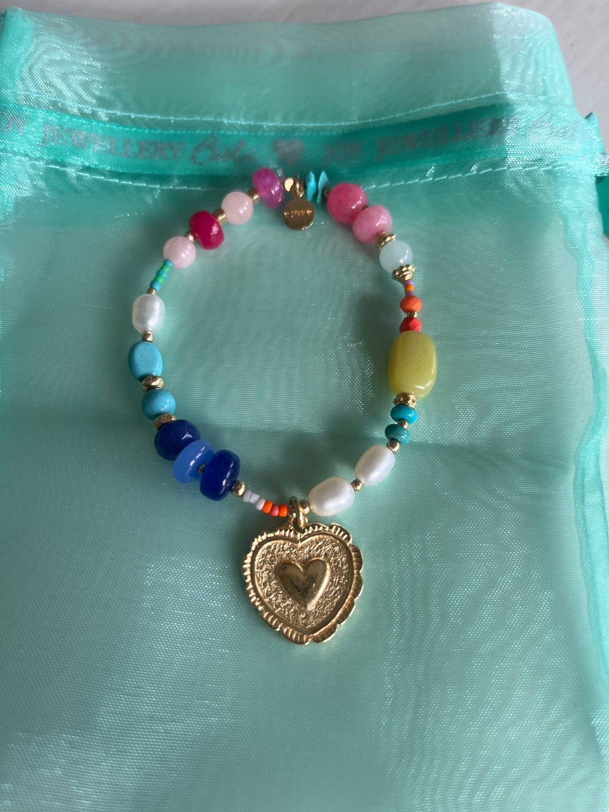 Joy jewellery bali  Armband met Hartjesbedel en Kralen, Overige materialen, Overige kleuren, Nieuw, Ophalen of Verzenden