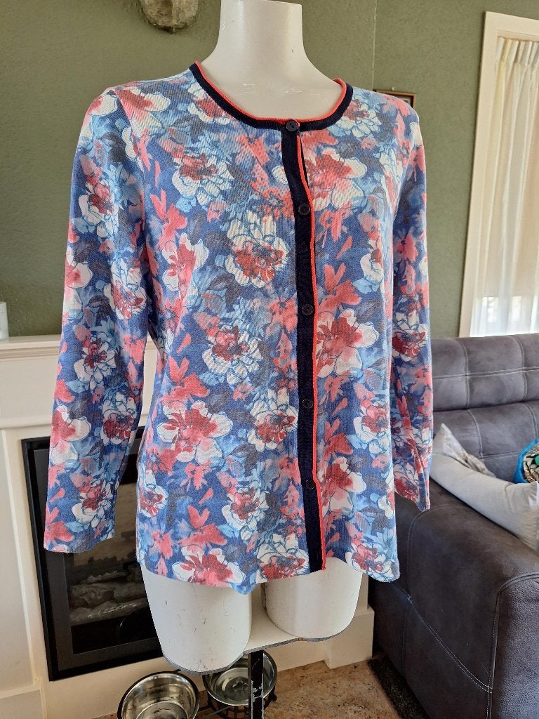 Atelier Goldner cardigan vest bloemen 42 L 21 korte maat, Maat 42/44 (L), Zo goed als nieuw, Atelier Goldner, Verzenden