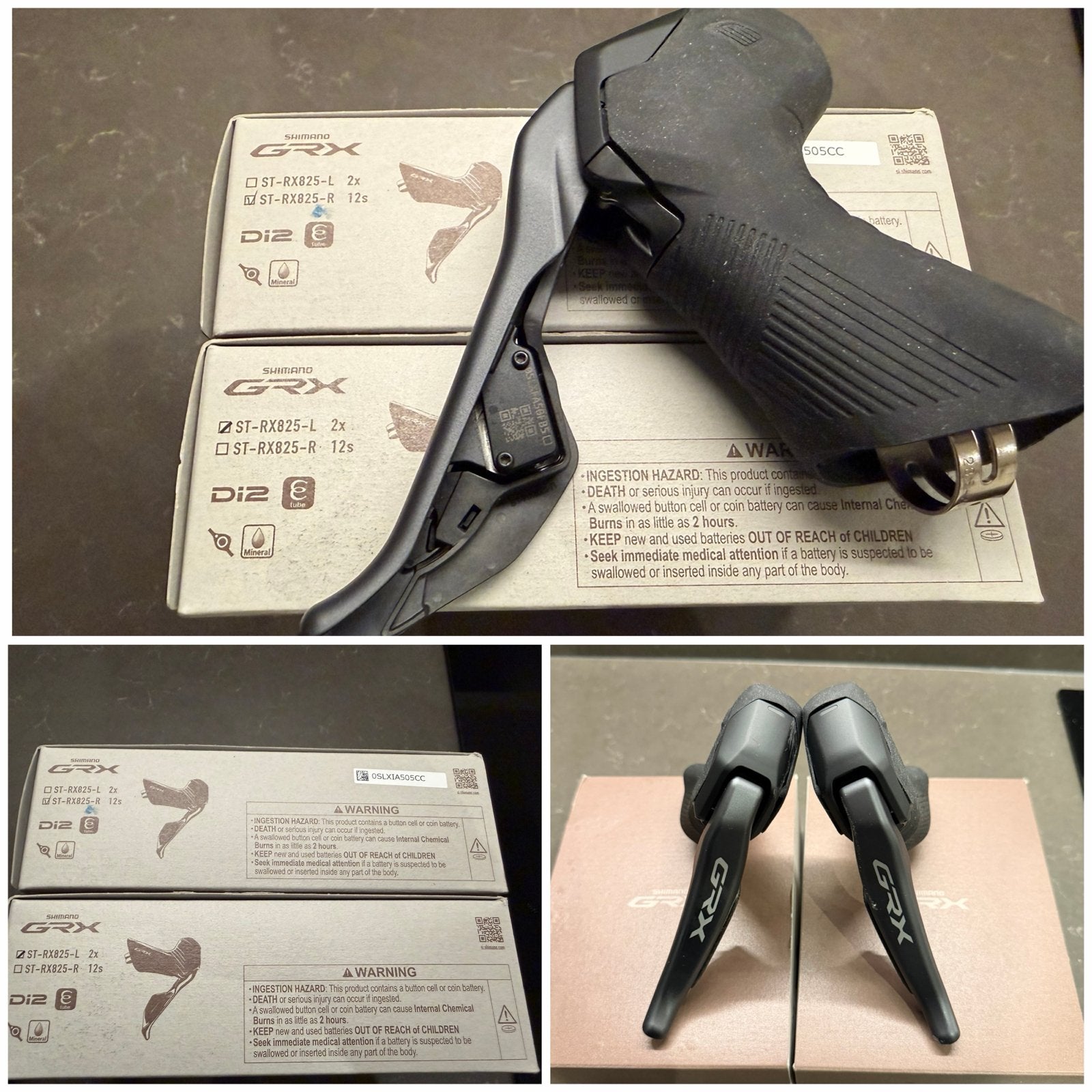 Shimano GRX Di2 ST-RX825-L/R 2x12s Shifters schakelhendel, Overige typen, Kunststof, Ophalen of Verzenden, Zo goed als nieuw