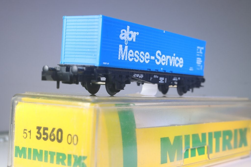 Draagwagon type Lbgjs met 40 ft Abr Messe Service, DB, Gelijkstroom, Trix, Ophalen of Verzenden, Nieuw