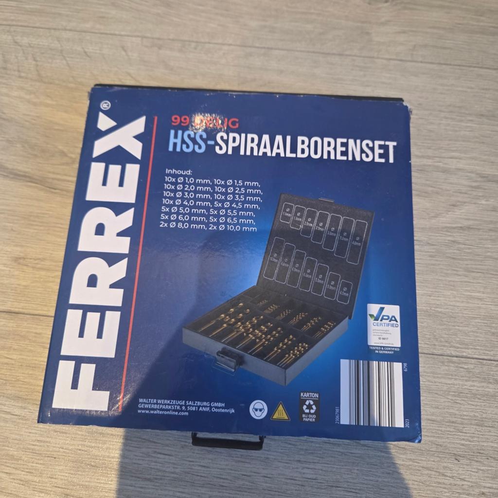 Ferrex HSS-Spiraalborenset 99-delig, Ophalen