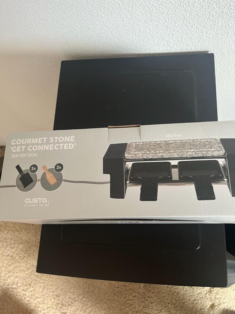Gusta Gourmet Stone 'Get Connected' - Raclette Grill, Ophalen of Verzenden, Nieuw, Minder dan 4 personen