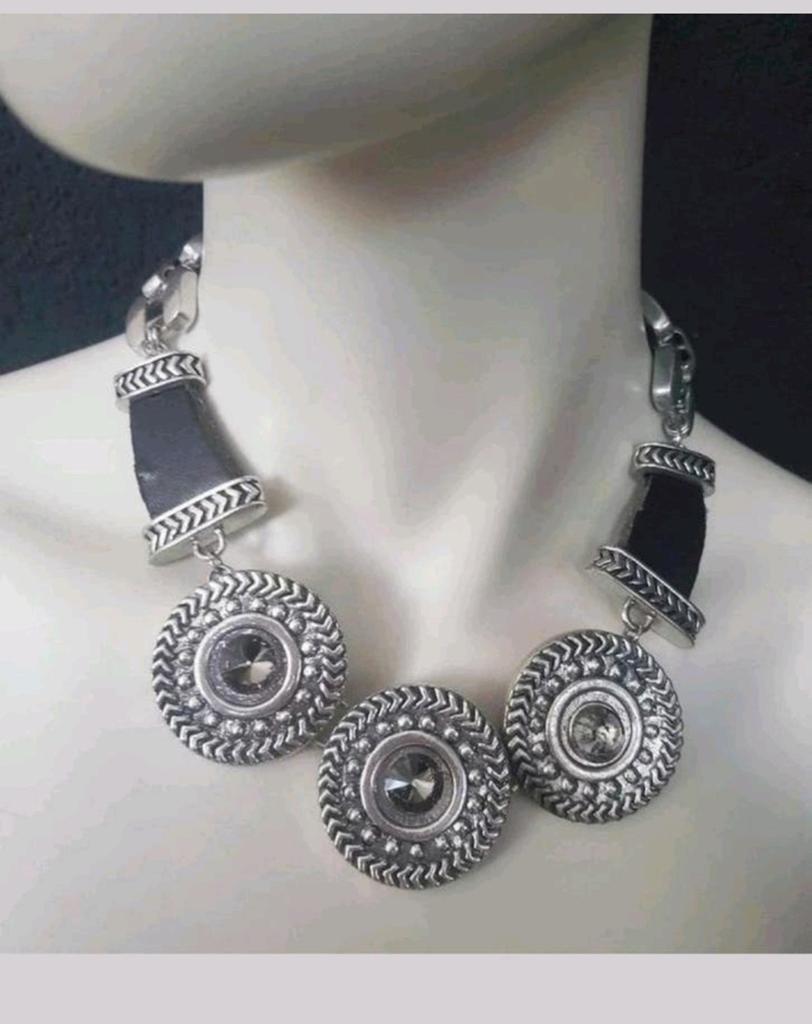 Vintage ketting statement piece, Ophalen of Verzenden, Zo goed als nieuw, Overige materialen