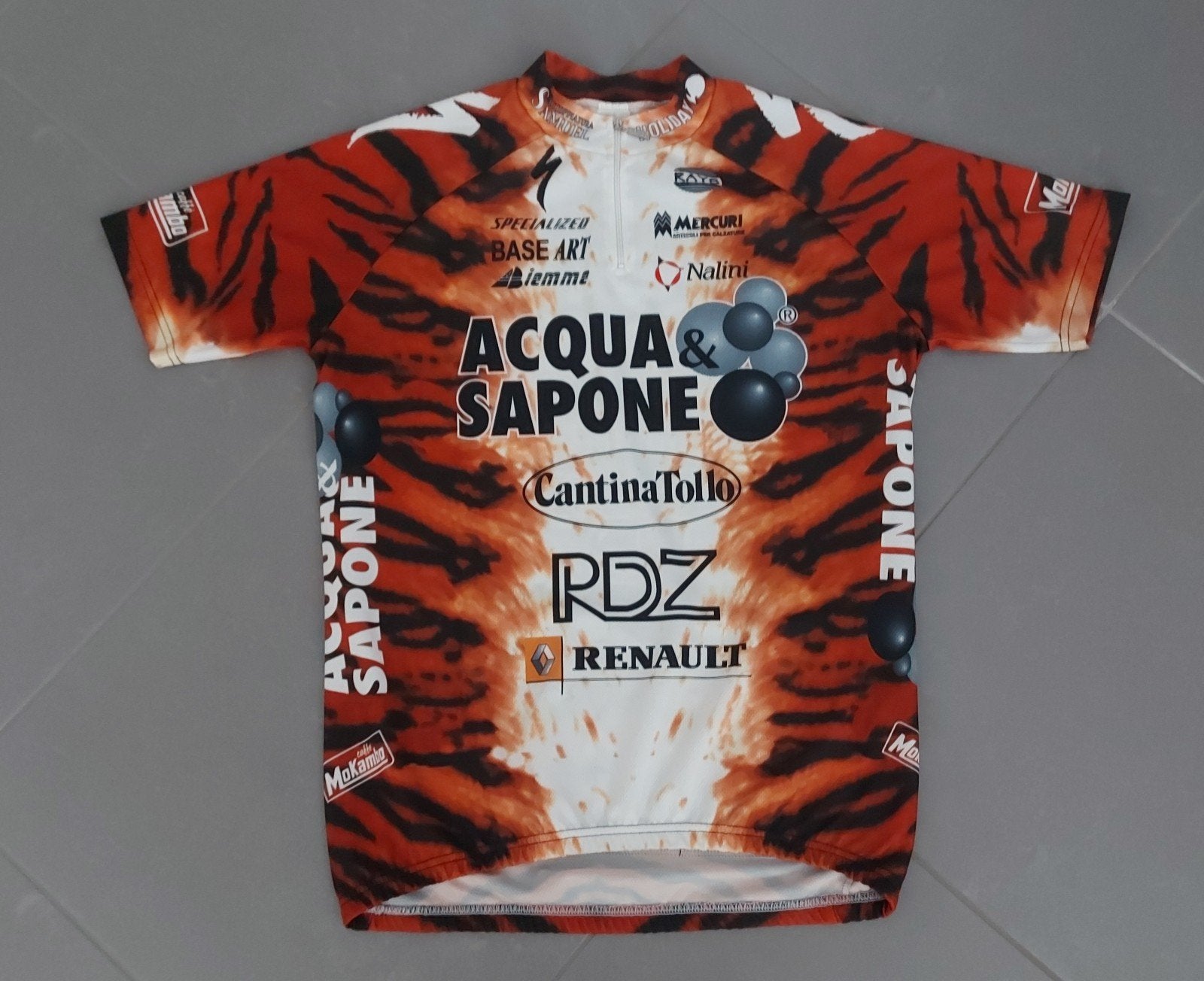 Acqua & Sapone wielershirt - Tijgerprint, Maat 48/50 (M), Oranje, Ophalen of Verzenden, Hardlopen of Fietsen