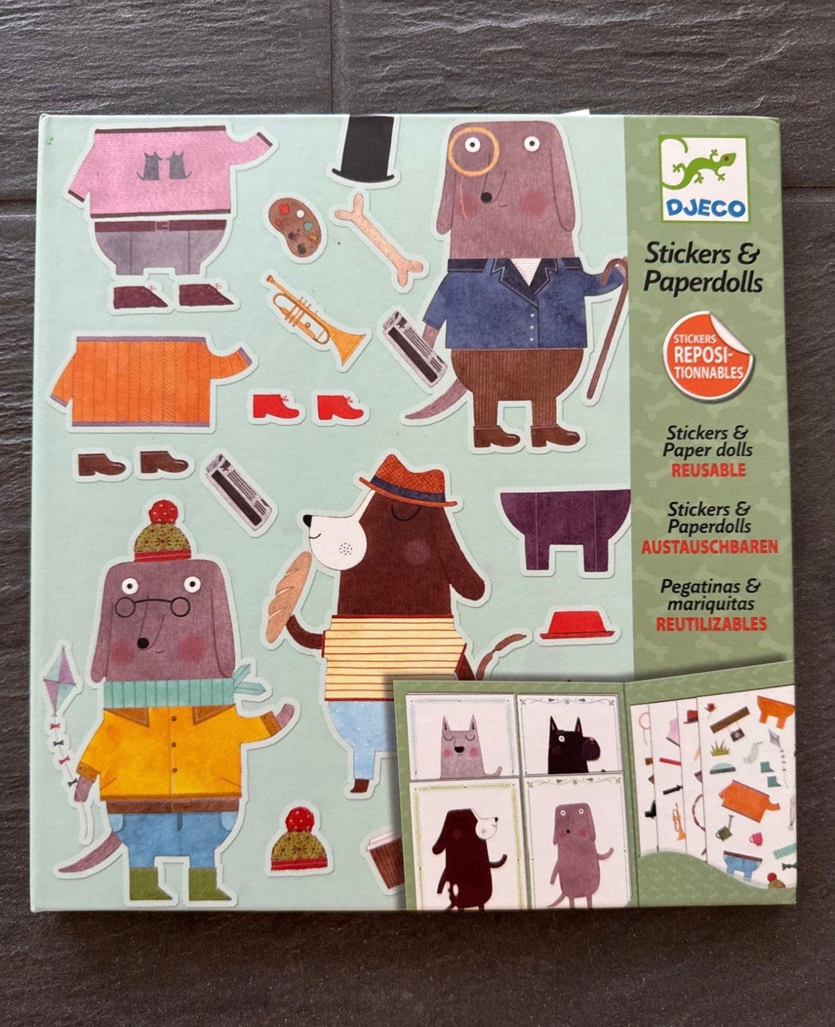 Djeco Stickers & Paperdolls - Mijn vrienden de hond, Ophalen of Verzenden, Zo goed als nieuw