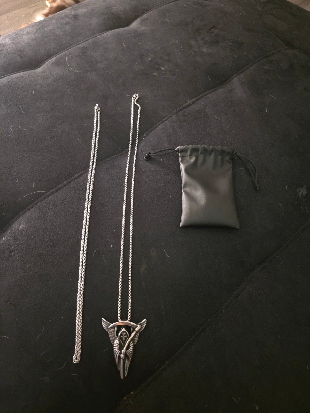 RVS Kettingset met Grim Reaper / Magere Hein Hanger 100% RVS, Ophalen, Nieuw, Overige typen