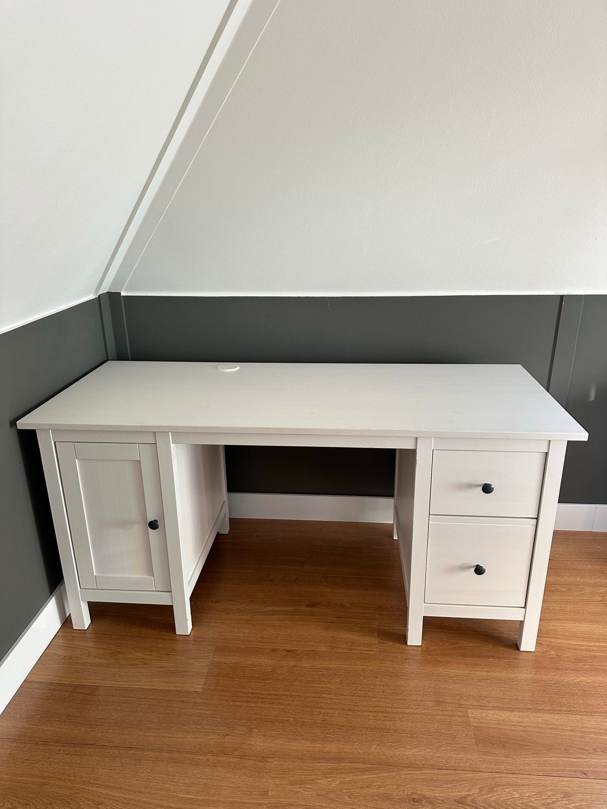 Hemnes IKEA bureau - wit gebeitst, Ophalen, Gebruikt, 155 cm, Overige merken