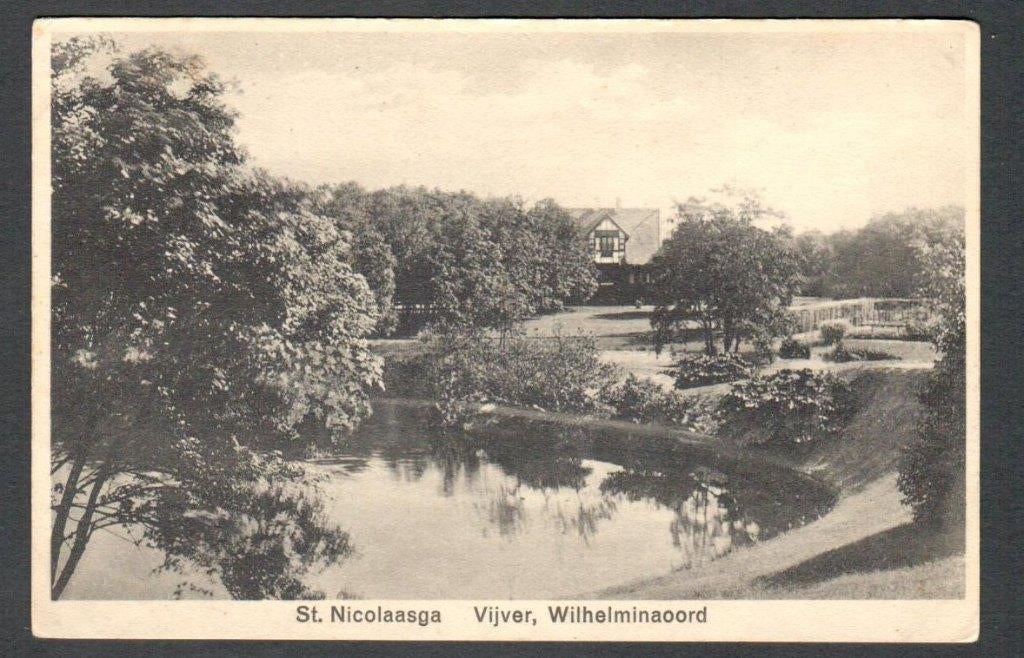 Oude ansicht - St. Nicolaasga Vijver Wilhelminaoord 1932 Frl, Ophalen of Verzenden, 1920 tot 1940, Gelopen, Friesland
